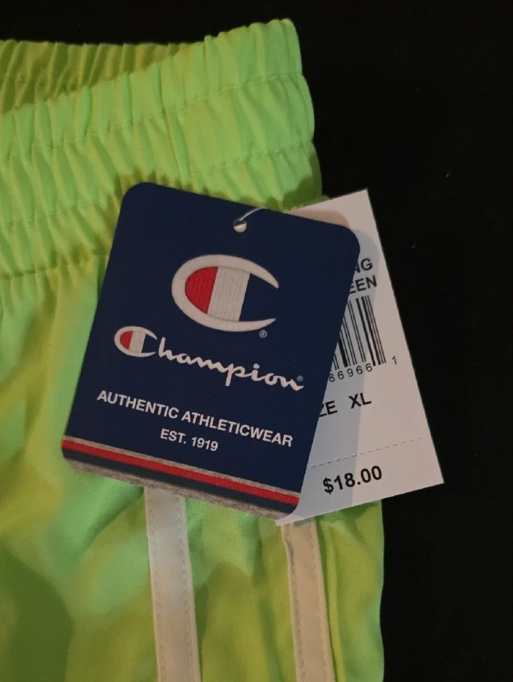Champion Sizzling Mint Green Athletic Shorts with White Trim Girls XL